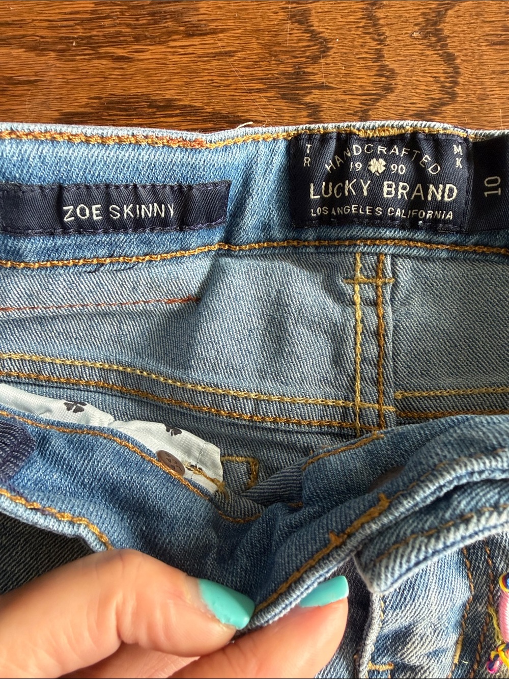 Lucky Brand Light Blue Kids Jeans with Embroidered Tassel - Picture 4 of 6